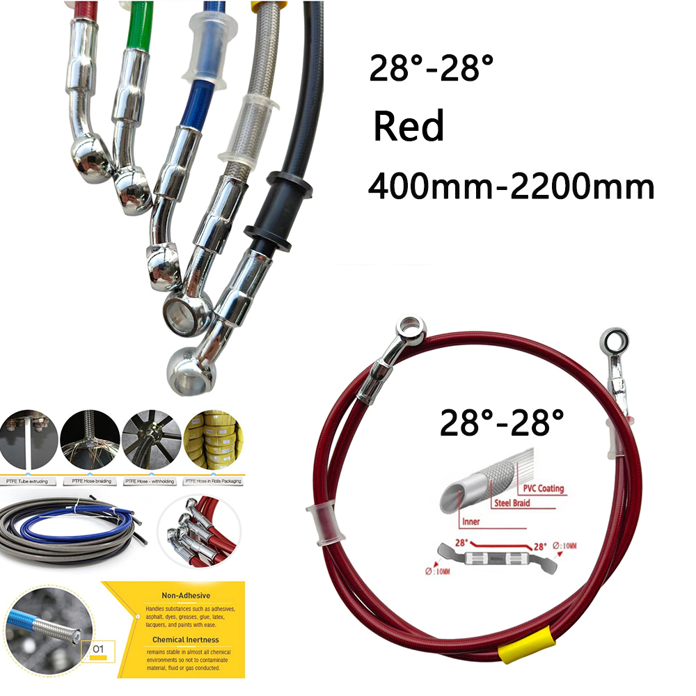 Motorcycle Brake Cable - 28-28 Kırmızı Evrensel Motosiklet Hidrolik Fren